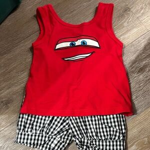 Girls Disney’s Cars Red Tank Top and Checkered Shorts